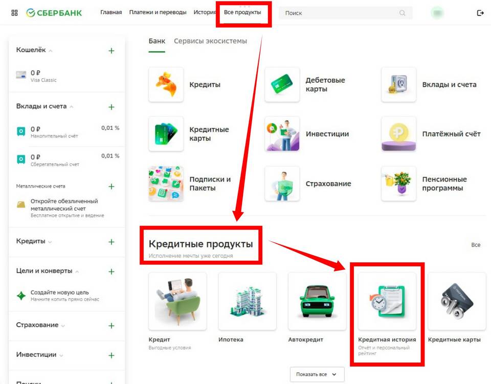 Как посмотреть историю кредитов в Сбербанке