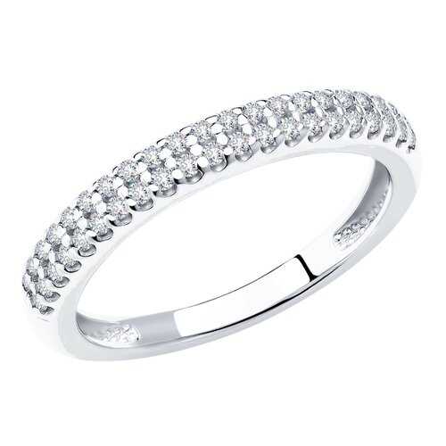 Серебряное кольцо женское с дорожкой фианитов SOKOLOV 94011536 р.17 в Магия Золота