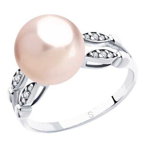 Кольцо женское SOKOLOV из серебра с жемчугом Swarovski и фианитами 94012920 р.19.5 в Магия Золота