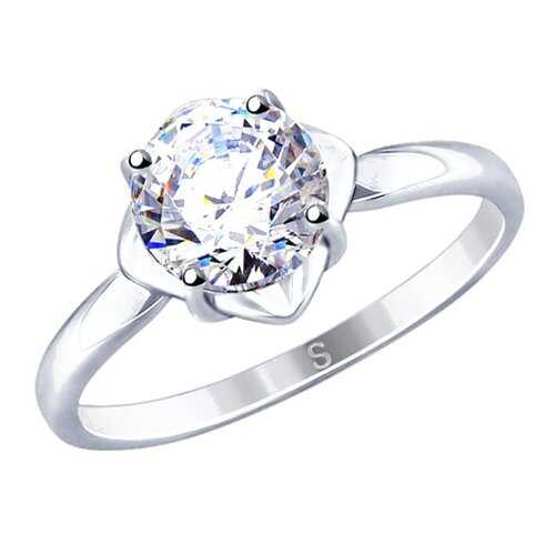 Кольцо женское SOKOLOV из серебра со Swarovski Zirconia 89010115 р.19 в Магия Золота