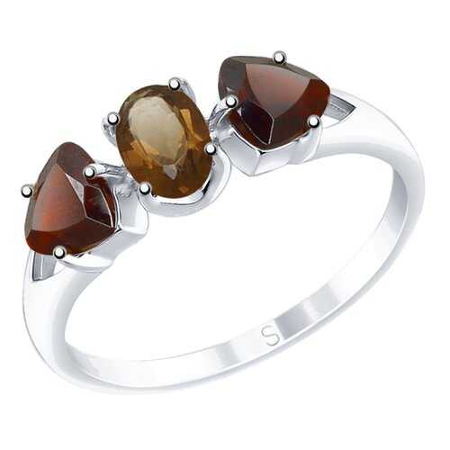 Серебряное кольцо женское с полудрагоценными вставками SOKOLOV 92011589 р.17 в Магия Золота