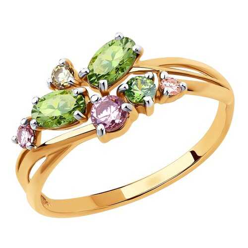 Кольцо женское SOKOLOV из золота с фианитами Swarovski 81010462 р.19 в Магия Золота