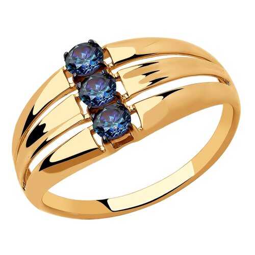 Кольцо женское SOKOLOV из золота с синими Swarovski Zirconia 81010448 р.18.5 в Магия Золота