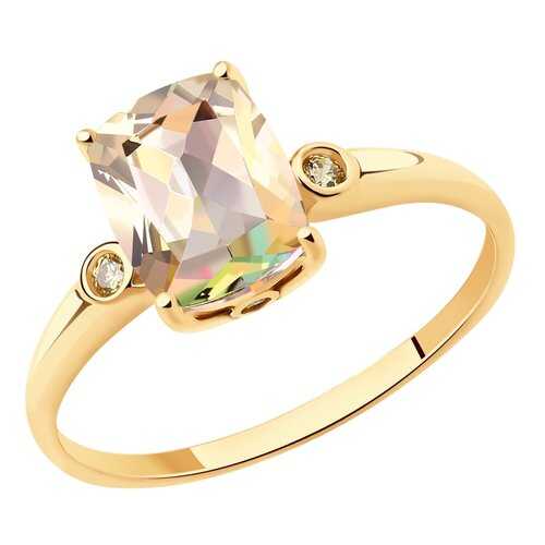 Кольцо женское SOKOLOV из золота с топазами Swarovski 714908 р.18 в Магия Золота