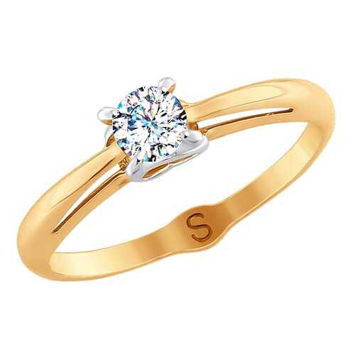 Кольцо женское SOKOLOV из золота со Swarovski Zirconia 81010369 р.18 в Магия Золота