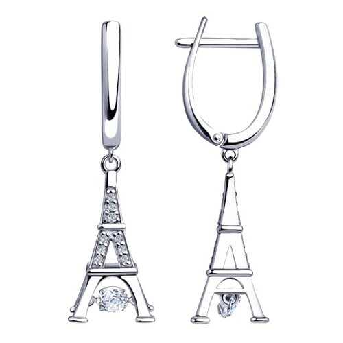 Серьги SOKOLOV из серебра со Swarovski Zirconia 89020113 в Магия Золота