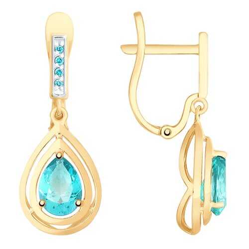 Серьги SOKOLOV из золота с топазами Swarovski и фианитами 725674 в Магия Золота