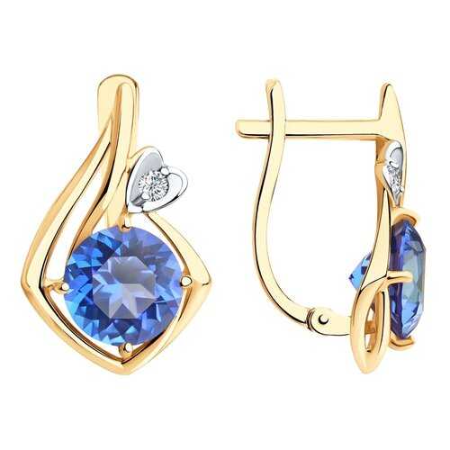 Серьги SOKOLOV из золота с топазами Swarovski и фианитами Swarovski 726204 в Магия Золота
