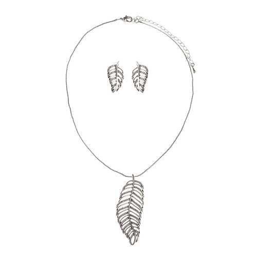 Комплект женский (колье, серьги) FIORE LUNE SAH-23115 серебристый в Магия Золота