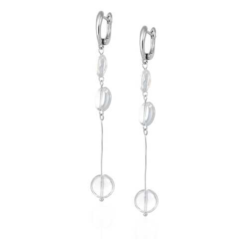 Серьги Lattrice 54666139 прозрачные в Магия Золота