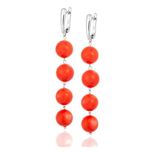 Серьги Lattrice, вставка коралл, артикул 54657003 в Магия Золота