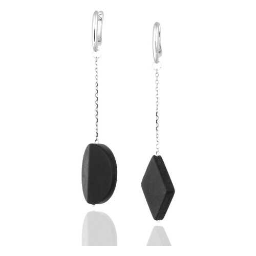 Серьги Lattrice, вставка шунгит, артикул 54658005 в Магия Золота