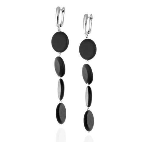 Серьги Lattrice, вставка шунгит, артикул 54666099 в Магия Золота