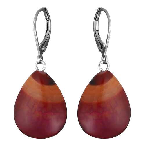 Серьги My-bijou Висюльки, агат бордовый микс 3,8 см в Магия Золота