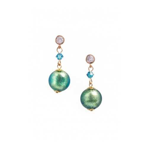 Серьги Perla Appeso Oro 09030633 изумрудные в Магия Золота