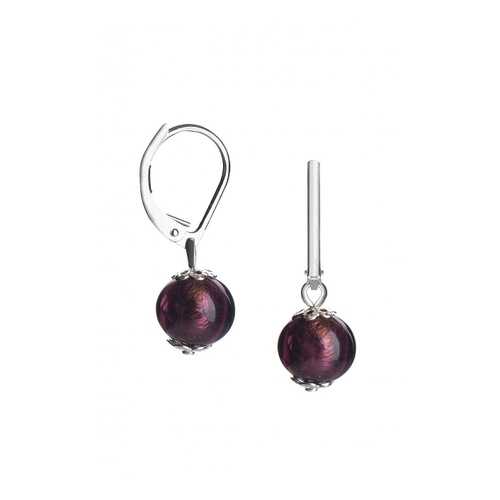 Серьги Perla Piccolo Argento 09030704 фиолетовые в Магия Золота