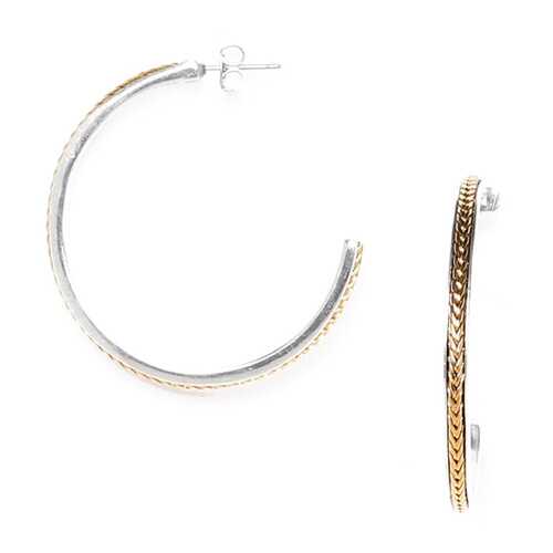 Серьги женские ORI TAO OT-12-29289 серебристые/золотистые в Магия Золота